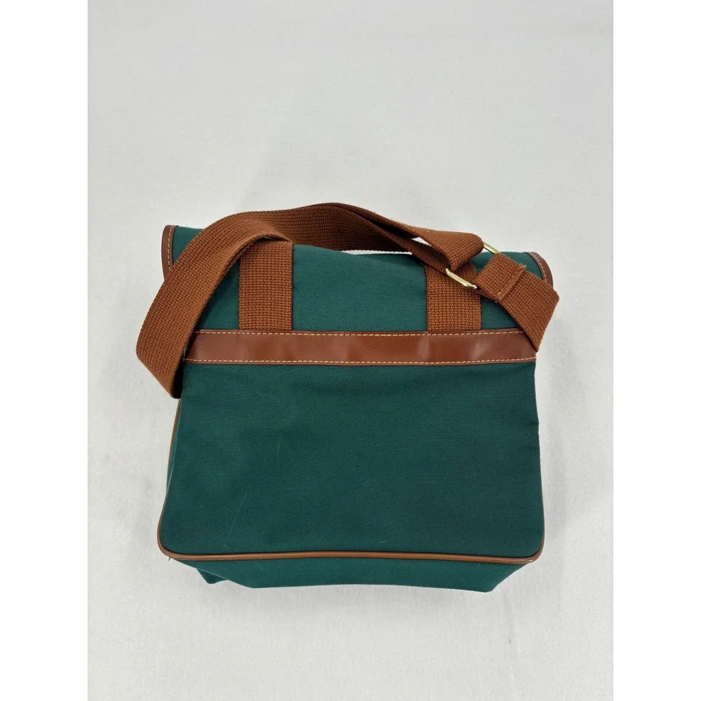 Polo Ralph Lauren Messenger Bag Unisex‎ Medium Green Canvas Crossbody Preppy